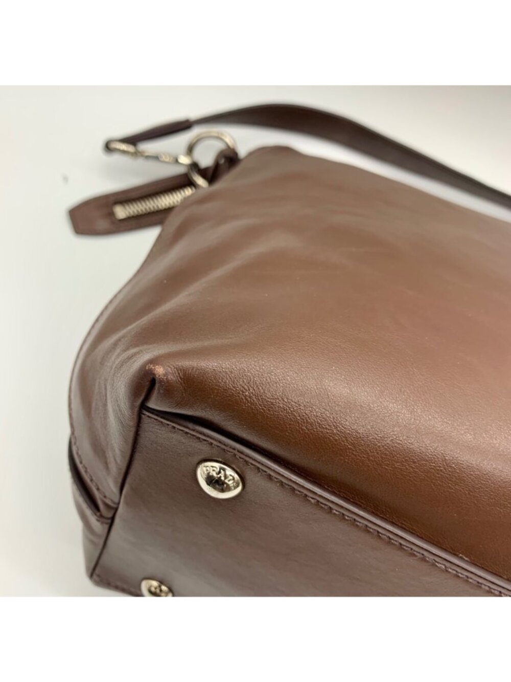 Prada Brown Cervo Leather Hobo Bag - Picture 7 of 16